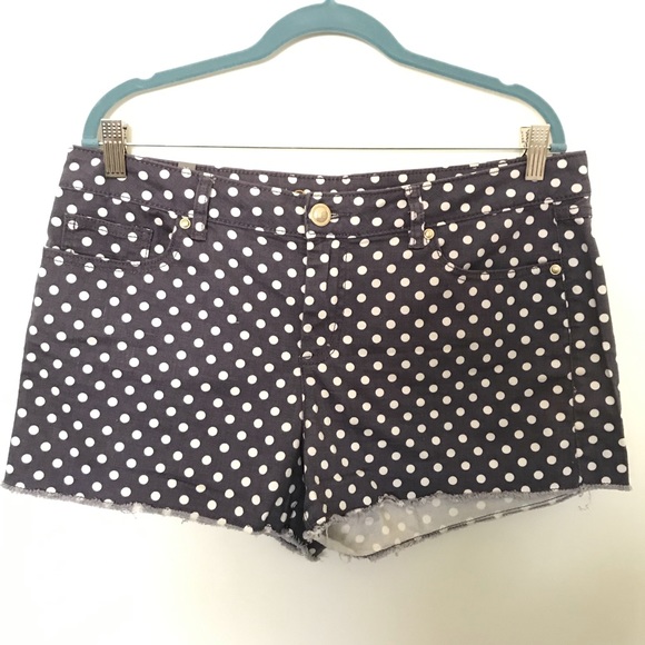 LC Lauren Conrad Pants - Lauren Conrad Blue Polka Dot Shorts Size 14
